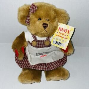 Russ Berrie Ruth Diabetes Awareness Bear Plush 10" Dress NWT Stuffed Toy